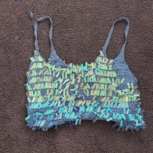 Belldini Blue Sequin Knit Top